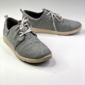 TOMS Del Rey light heather grey felt lace up sneakers 10